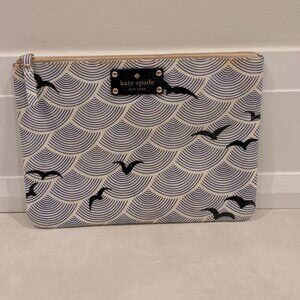 Kate Spade - Blue & White Bird Clutch Cosmetic Bag